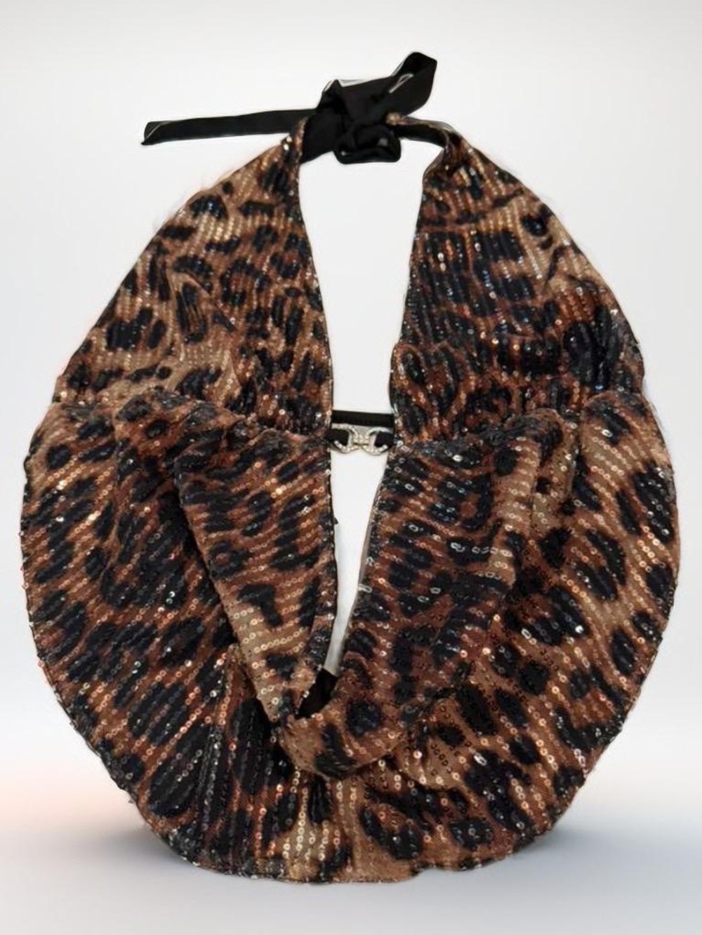 Leopard Sequin Halter women Tops